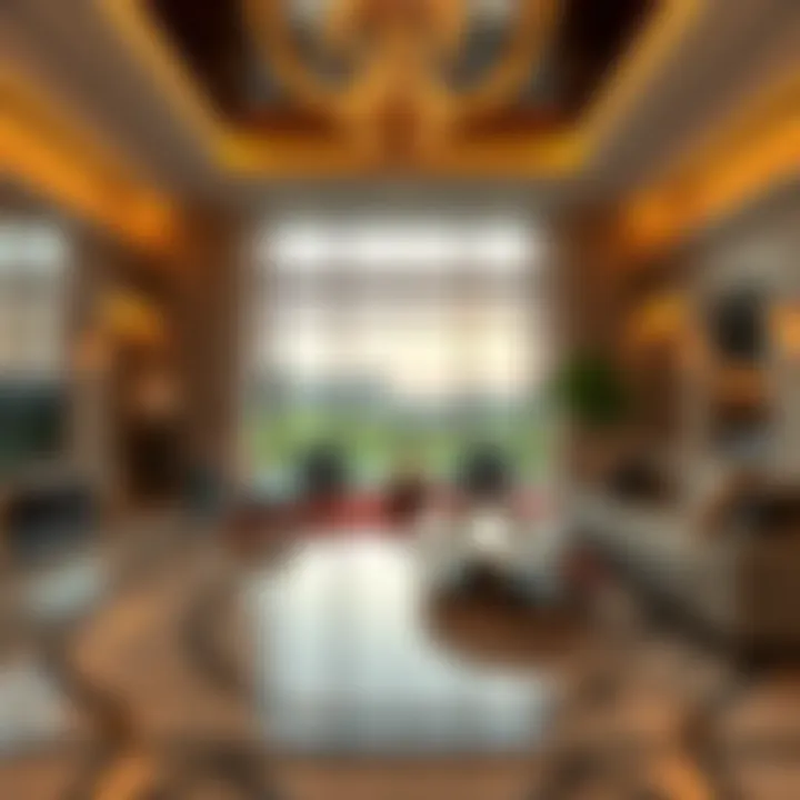Elegant Interiors of Luxury Property Elegant interiors of a luxury property near a golf course in Dubai