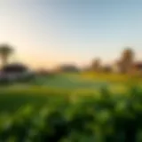 Lavish golf course view in Dubai showcasing pristine greens and luxury villas