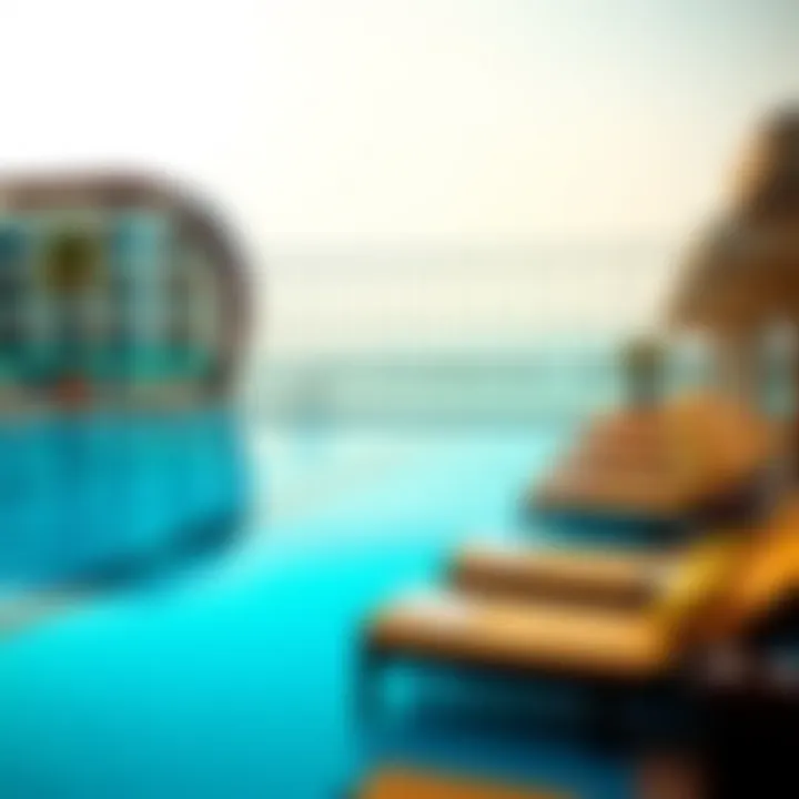 Recreational facilities including a lavish pool and sun loungers