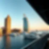 A stunning view of Bay Central Hotel Marina overlooking the waterfront