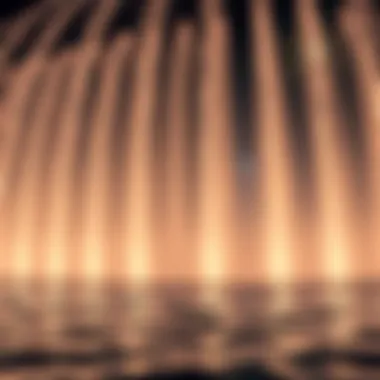 Water Jets Synchronizing with Lights Close-up of water jets synchronizing with lights