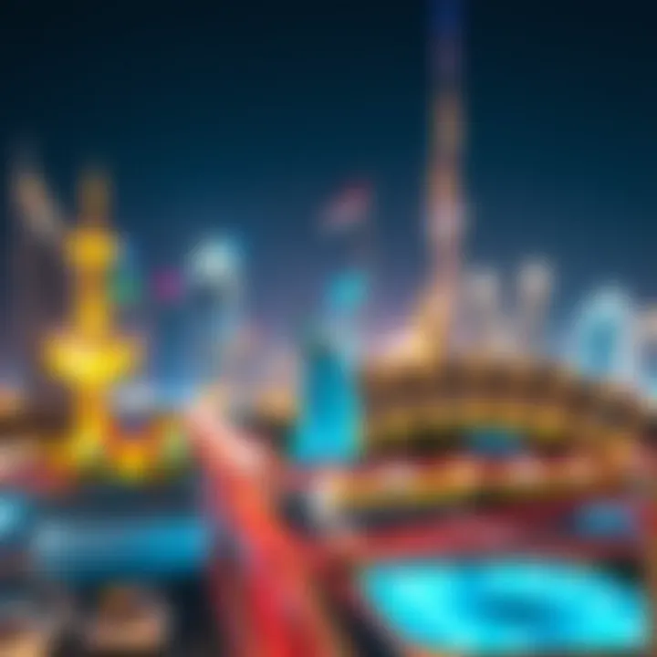 Illuminated skyline during National Day festivities