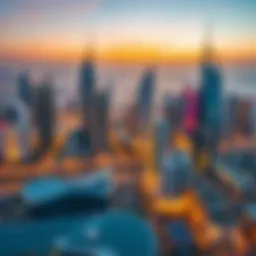 Aerial view of Dubai skyline showcasing modern real estate.
