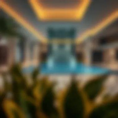 Exquisite amenities at Crest Grande, including a pool and lounge.