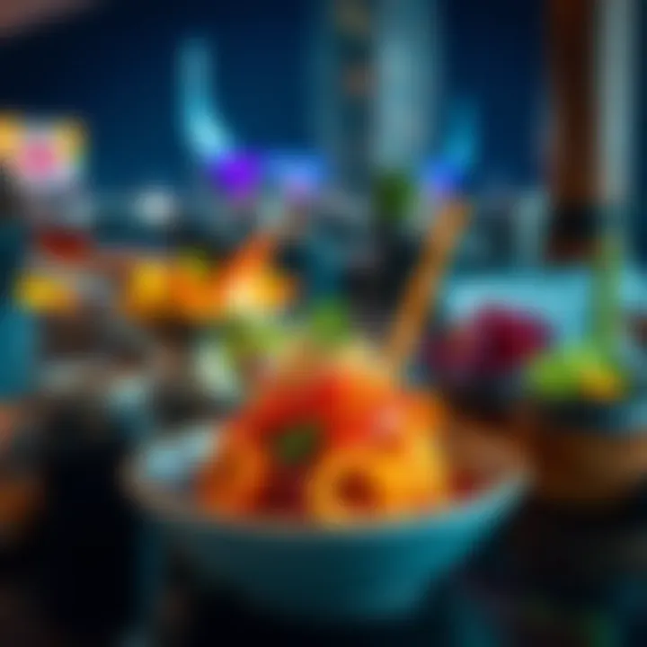 A vibrant dish representing eclectic local cuisine