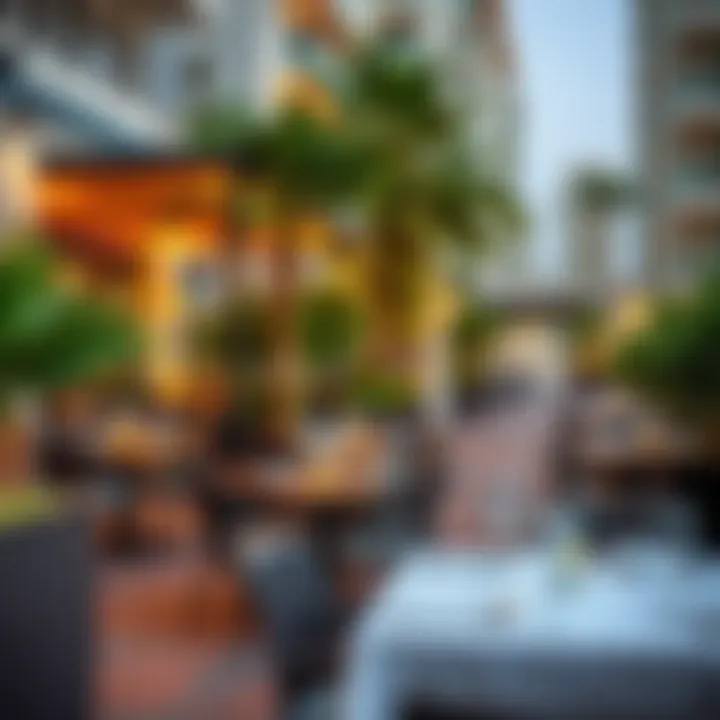 Charming outdoor dining area in Jumeirah Beach Residence