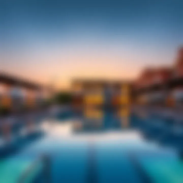 Luxurious amenities at Damac Hills 2 Water Town, including pools and recreational areas