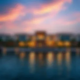 Stunning waterfront view at Damac Hills 2 Water Town showcasing luxurious homes