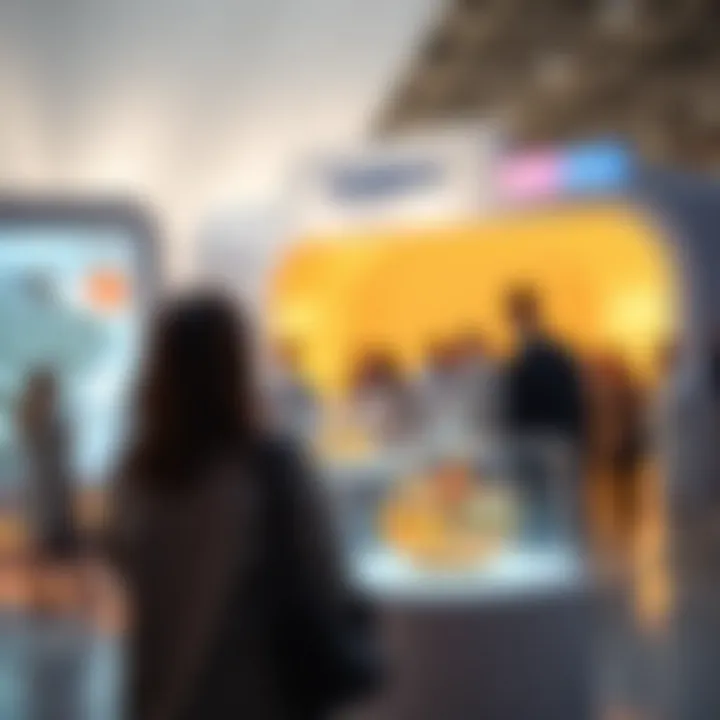 Innovative Exhibits at Dubai Expo 2020 Visitors engaging with innovative exhibits at the Expo