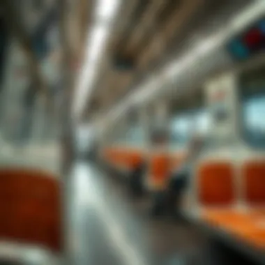 Passenger Comfort in Dubai Metro Trains Interior of a Dubai Metro train highlighting passenger comfort