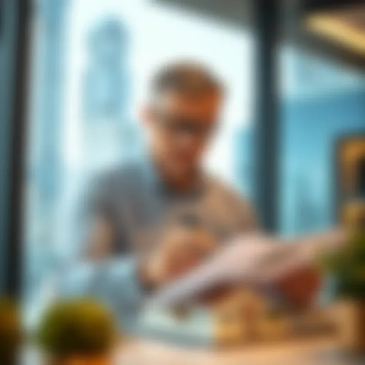 Investor analyzing dynamic property options in a vibrant market