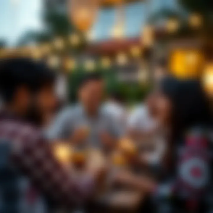 An expat family enjoying a vibrant community event