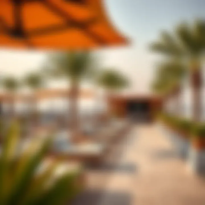 Vibrant beachside amenities and lounging areas at Al Shatti Al Miftah