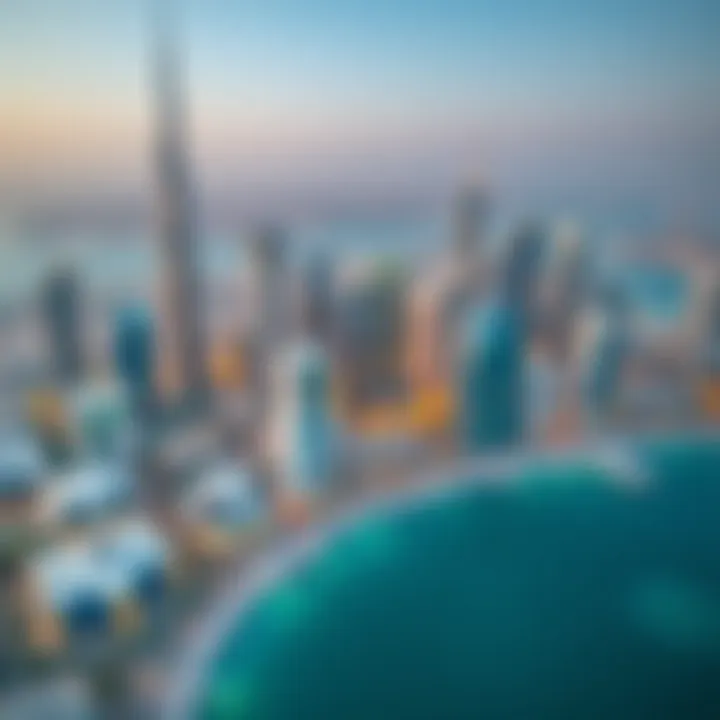 Aerial view of Dubai's skyline showcasing luxury properties
