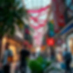 Vibrant shopping scene in Dubai Marina
