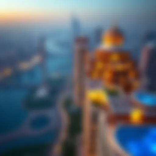 Aerial view of Dubai's skyline showcasing luxury properties