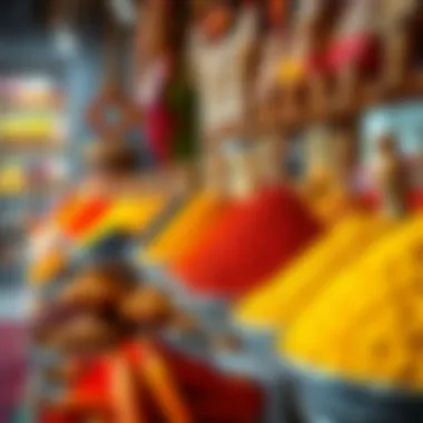 Vibrant Spices at Souk Al Marfa Colorful spices arranged in vibrant displays at Souk Al Marfa