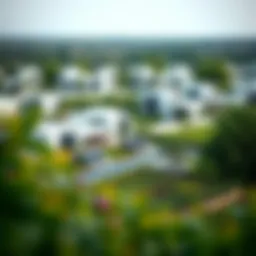 Scenic view of Green Acres community showcasing lush greenery and modern homes