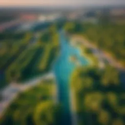 Aerial view of Khalifa Park showcasing its lush greenery