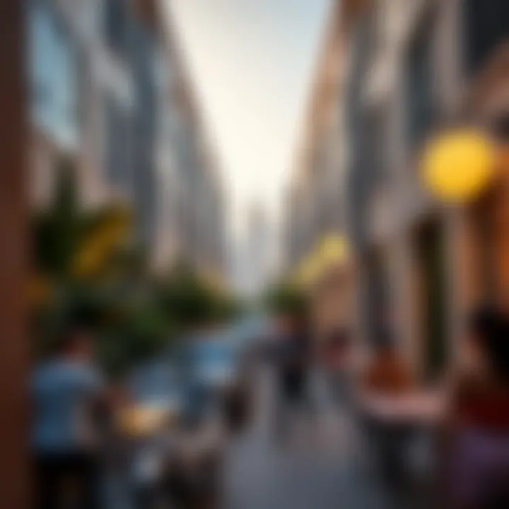 Vibrant community life around loft studios in Dubai