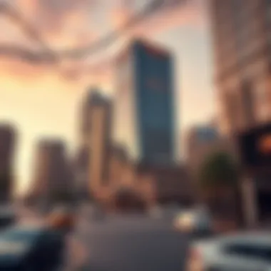 Business district in MBZ City illustrating economic growth