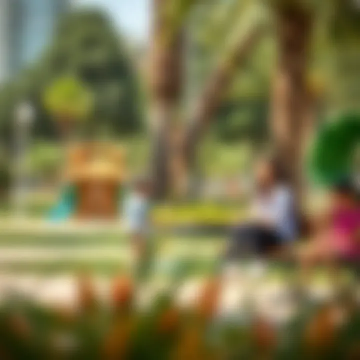 Family-friendly park in MBZ City highlighting community life