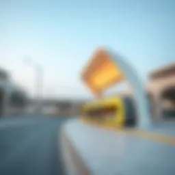 Metro station in Al Quoz showcasing modern architecture