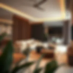 Modern living space in a one-bedroom apartment