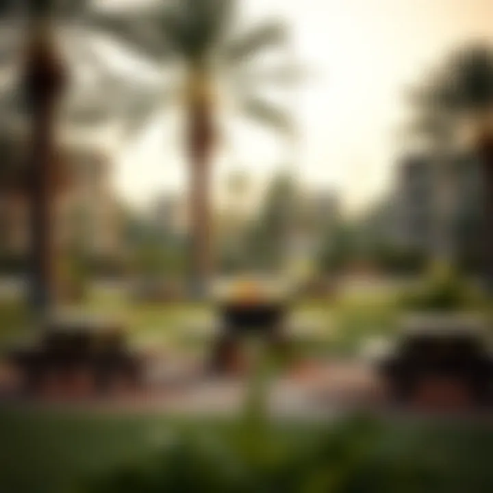 Serene park picnic area ideal for barbecues in the UAE