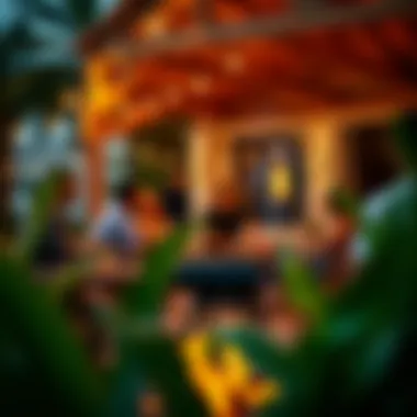 Group enjoying a barbecue gathering in a vibrant outdoor setting