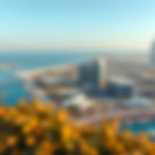 A panoramic view of Port Rashid showcasing its waterfront developments