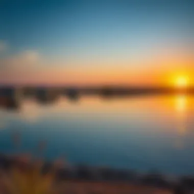Tranquil Sunset at Qudra Love Lake Sunset over Qudra Love Lake highlighting the tranquil waters