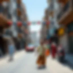 Vibrant streets of Deira Naif showcasing local culture
