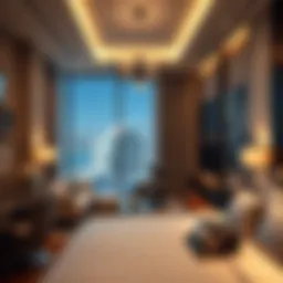 Luxurious room interior in Dubai Marina showcasing modern design
