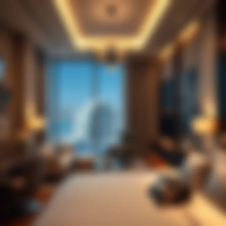Luxurious room interior in Dubai Marina showcasing modern design