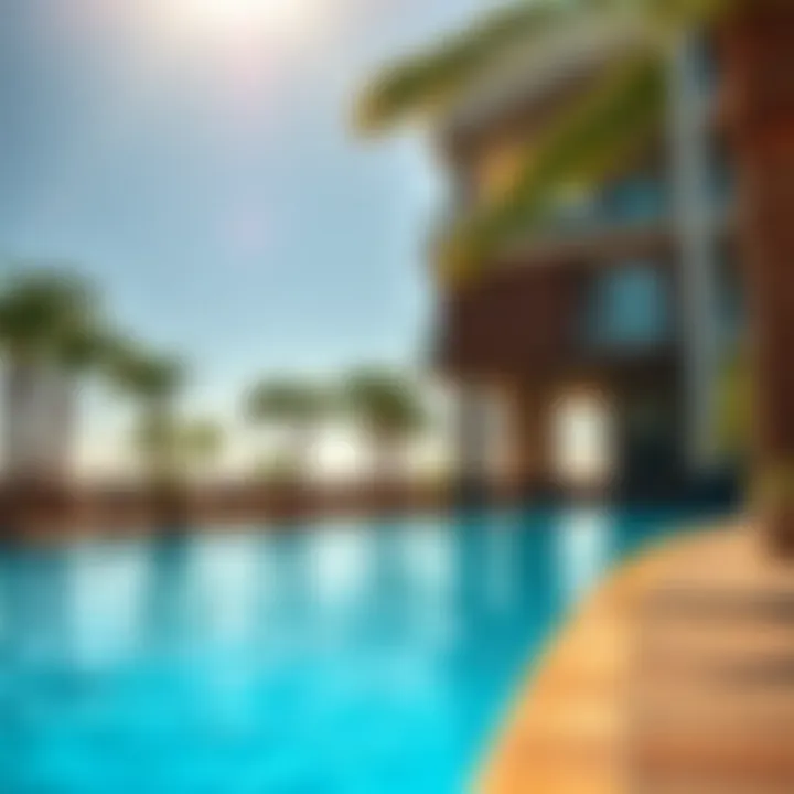 Resort Relaxation during Summer Break Luxurious swimming pool in a resort under the sun