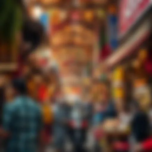 Vibrant souk during summer festivities in UAE