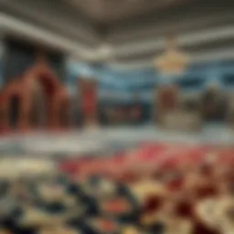 Luxurious carpet display showcasing intricate designs