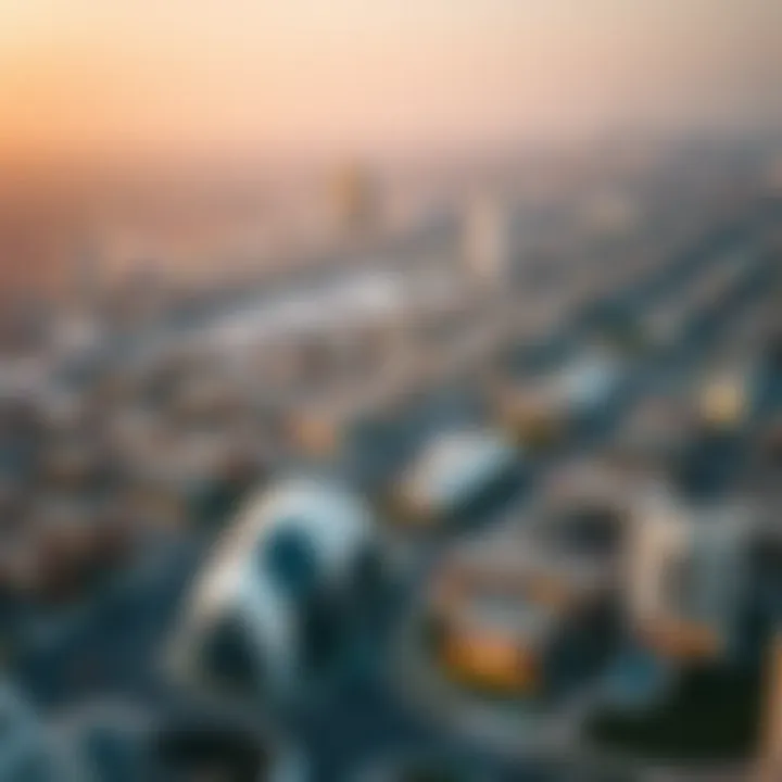 Aerial view of popular neighborhoods in Dubai