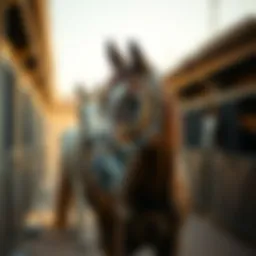 Magnificent Arabian horses in a Dubai stable