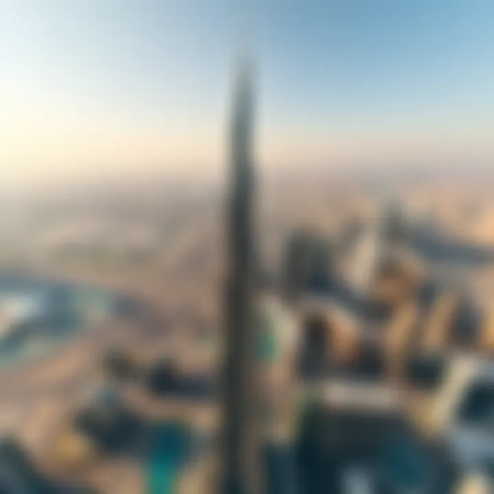 Stunning panoramic view from the observation deck of Burj Khalifa