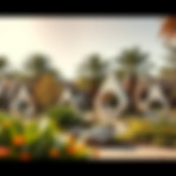 Cultural art installations integrated within a Dubai garden landscape