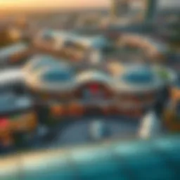 Aerial view of Dragon Mall showcasing its architectural design