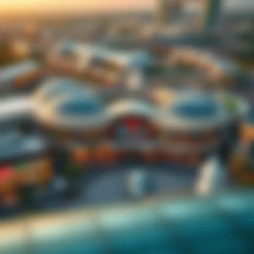 Aerial view of Dragon Mall showcasing its architectural design