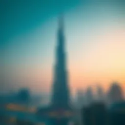 The iconic Burj Khalifa soaring above the Dubai skyline