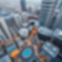 Aerial view of Warsan International City showcasing modern architecture