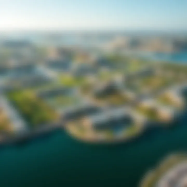 Aerial view highlighting the community layout and lush green spaces in Water's Edge