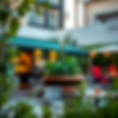 Outdoor Seating at Friends Avenue Cafe Vibrant outdoor seating area of Friends Avenue Cafe with greenery