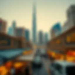 Dubai's iconic skyline with gold souks in view