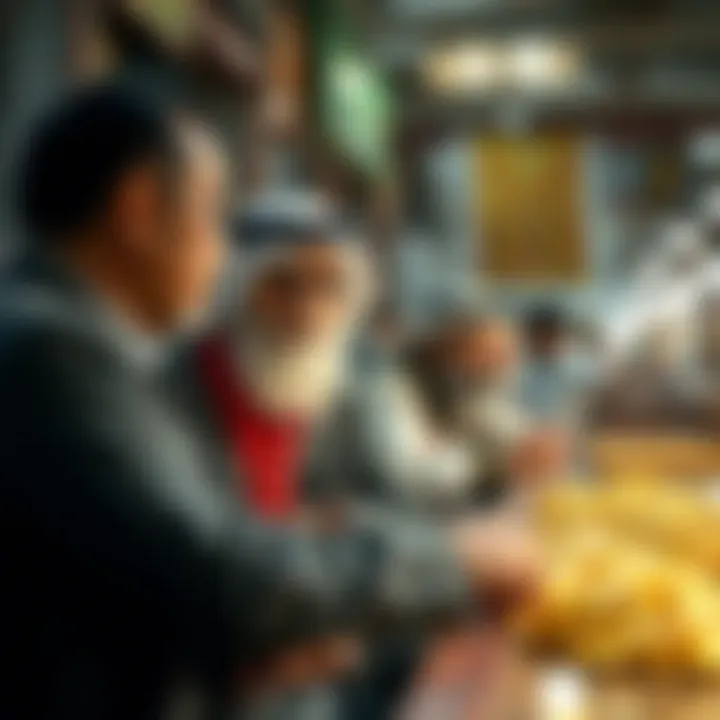 Local traders discussing gold market trends